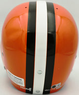 Jim Brown Autographed Cleveland Browns Orange Full Size Riddell Replica Helmet "HOF 76" Beckett BAS #AG020314