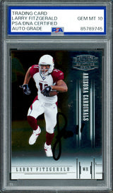 Larry Fitzgerald Autographed 2005 Donruss Gridiron Gear Sample Card #66 Arizona Cardinals Auto Grade Gem Mint 10 PSA/DNA #85789745