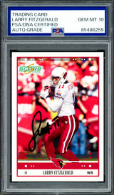 Larry Fitzgerald Autographed 2005 Score Card #8 Arizona Cardinals Auto Grade Gem Mint 10 PSA/DNA #85486259