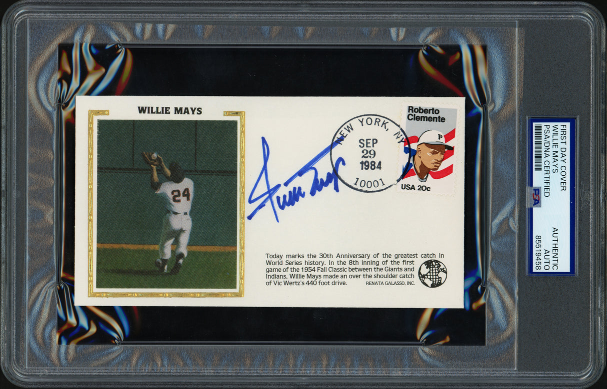 Willie Mays Autographed First Day Cover New York Giants The Catch PSA/DNA #85519458