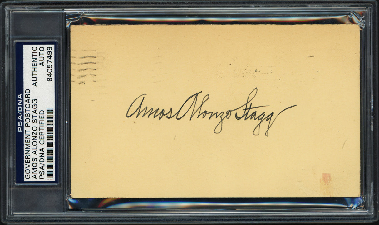 Amos Alonzo Stagg Autographed Government Postcard University of Chicago Coach PSA/DNA #84057499