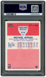 Michael Jordan Autographed 1986 Fleer Rookie Card #57 Chicago Bulls PSA 6 Auto Grade Near Mint/Mint 8 Vintage Rookie Era Signature PSA/DNA #148049509