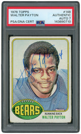 Walter Payton Autographed 1976 Topps Rookie Card #148 Chicago Bears Auto Grade 7 "34" PSA/DNA #143890710