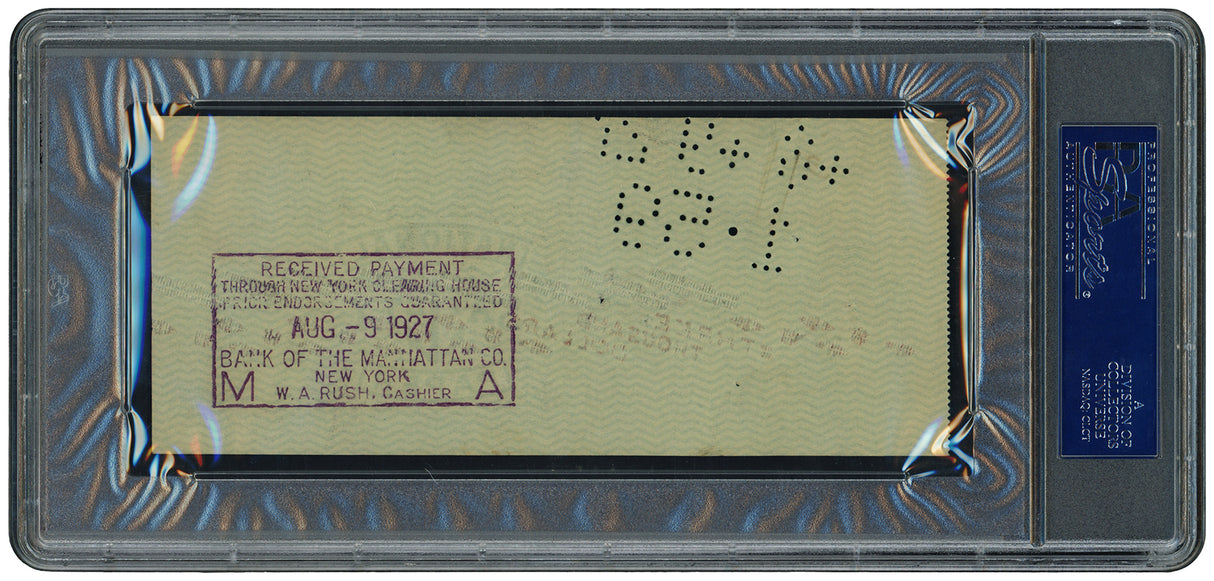 Babe Ruth & Christy Walsh Autographed New York Yankees Check Auto Grade Near Mint/Mint 8 PSA/DNA #83136672