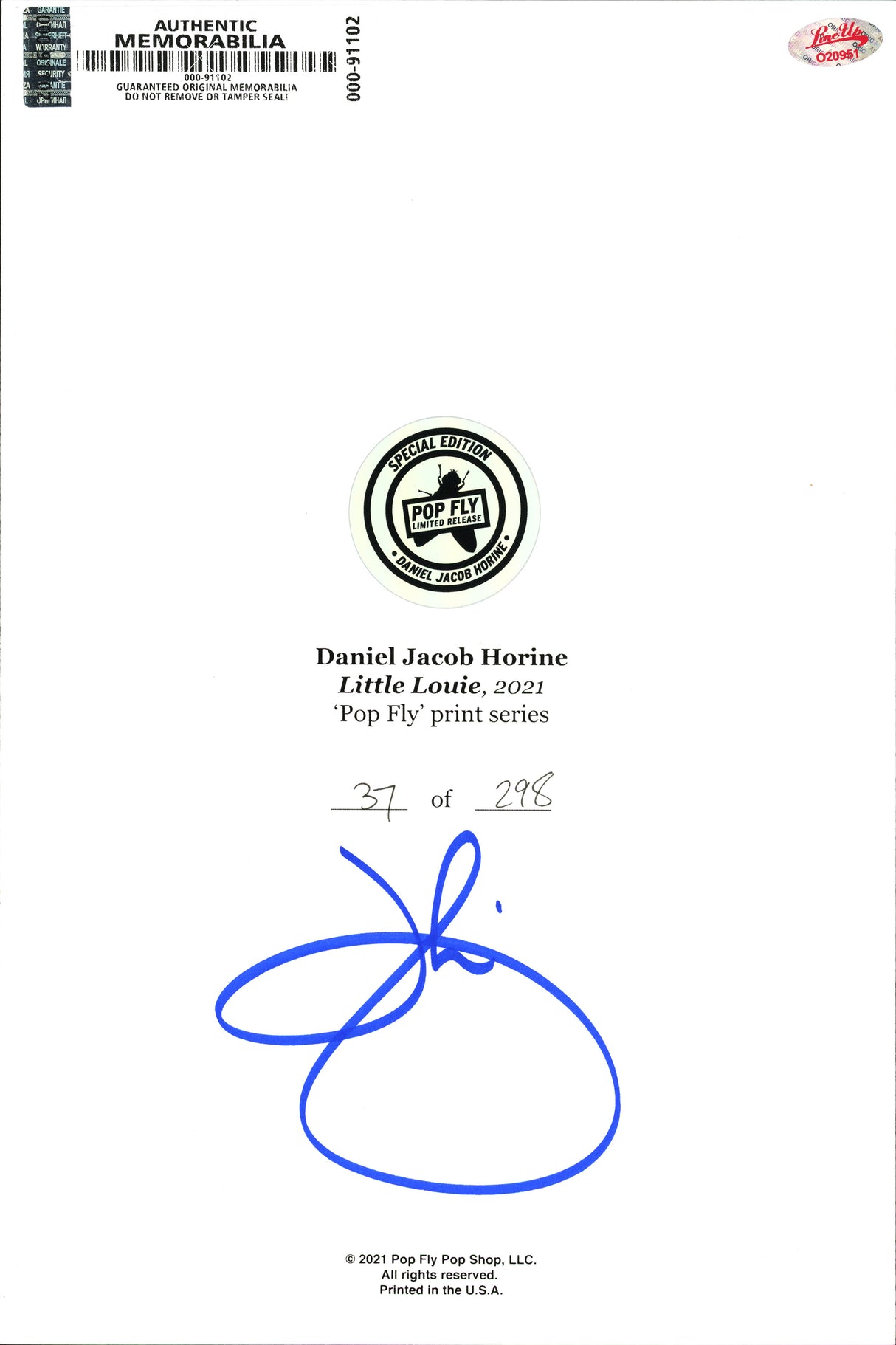 Luis Aparicio Autographed Pop Fly Pop Shop Print "Little Louie" Chicago White Sox Signed by Artist #37/298 SKU #266183