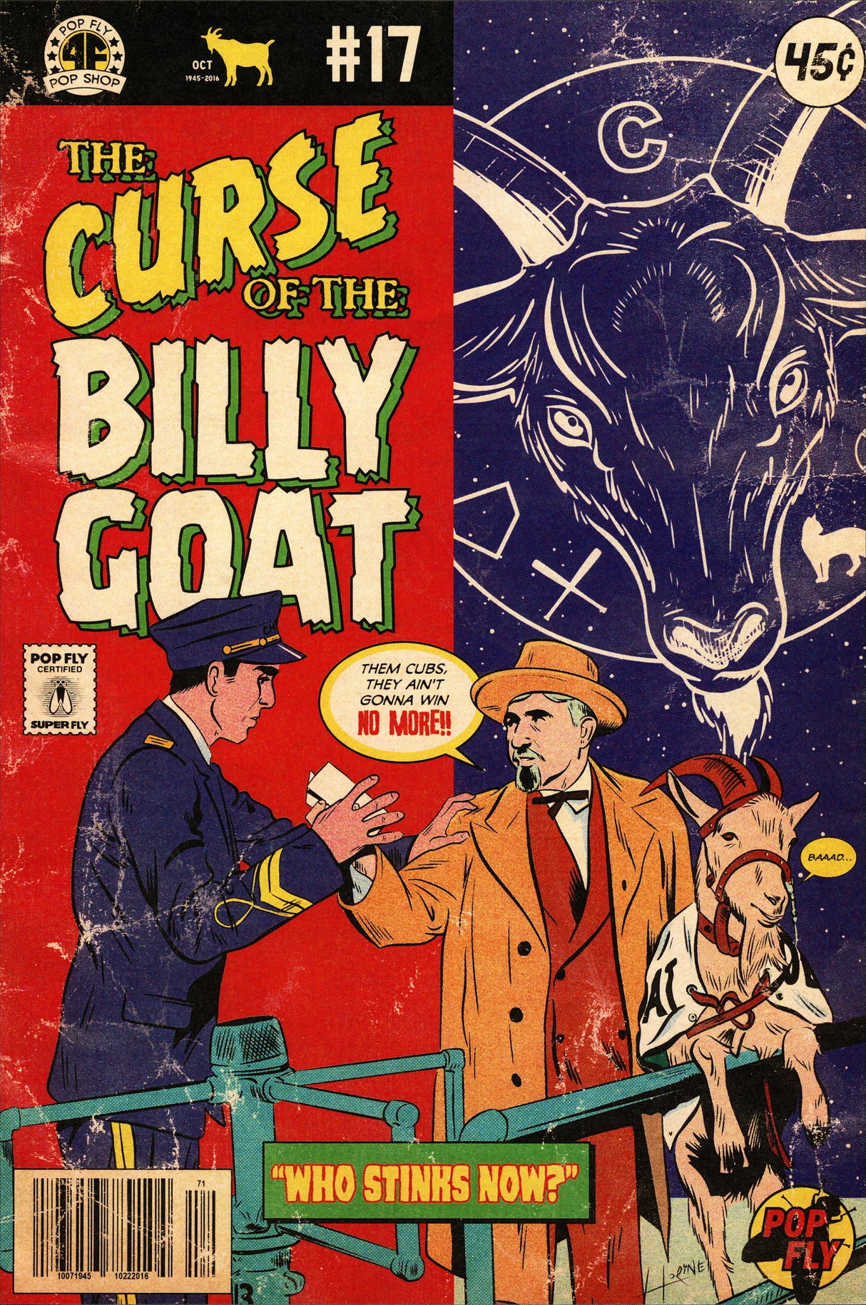 Unsigned The Curse of the Billy Goat Chicago Cubs Pop Fly Pop Shop Print Signed by Artist #101/200 SKU #266197