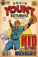 Robin Yount Autographed Pop Fly Pop Shop Print Milwaukee Brewers Signed by Artist #132/435 SKU #266206