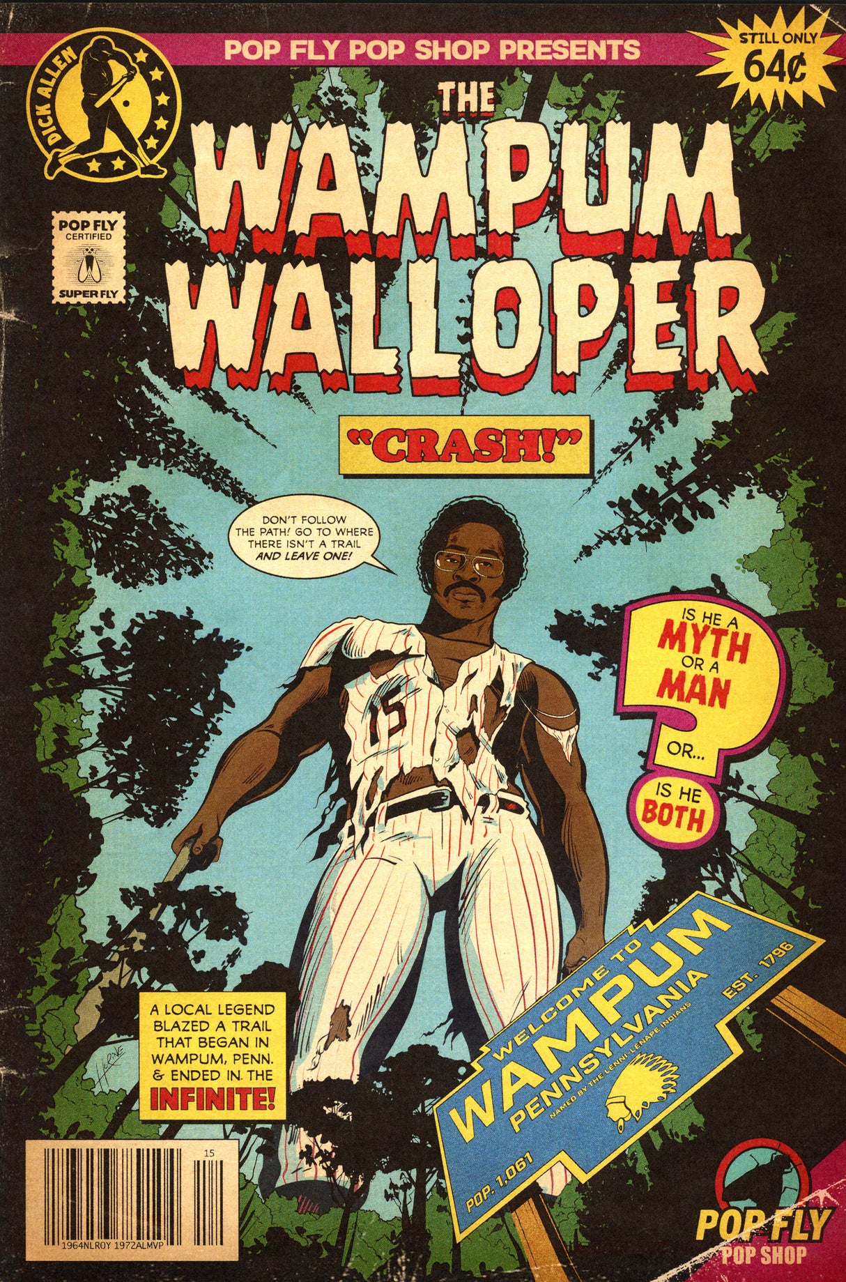 Unsigned Dick Allen "Wampum Walloper" Philadelphia Phillies Pop Fly Pop Shop Print Signed by Artist #285/286 SKU #266207
