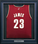 Cleveland Cavaliers LeBron James Autographed Framed Red Reebok Jersey "King James & The Chosen One" PSA/DNA #AS01174