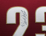Cleveland Cavaliers LeBron James Autographed Framed Red Reebok Jersey "King James & The Chosen One" PSA/DNA #AS01174