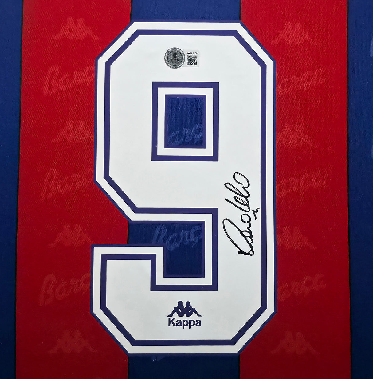 1996-97 FC Barcelona Ronaldo Nazario "The Phenomenon" Autographed Framed Red & Blue Kappa Jersey Beckett BAS Witness #3W181100