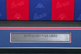 1996-97 FC Barcelona Ronaldo Nazario "The Phenomenon" Autographed Framed Red & Blue Kappa Jersey Beckett BAS Witness #3W181100