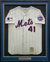 New York Mets Tom Seaver Autographed Framed Cream Pinstripes Mitchell & Ness MLB 100th Anniversary Patch Jersey "HOF 98.8%" PSA/DNA #AM09751