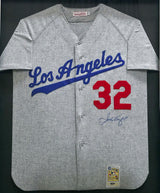 Los Angeles Dodgers Sandy Koufax Autographed Framed Gray Mitchell & Ness Jersey MLB Holo & Steiner Holo SKU #266232