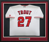 Los Angeles Angels Mike Trout Autographed Framed White Majestic Jersey Beckett BAS #A50328