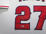 Los Angeles Angels Mike Trout Autographed Framed White Majestic Jersey Beckett BAS #A50328