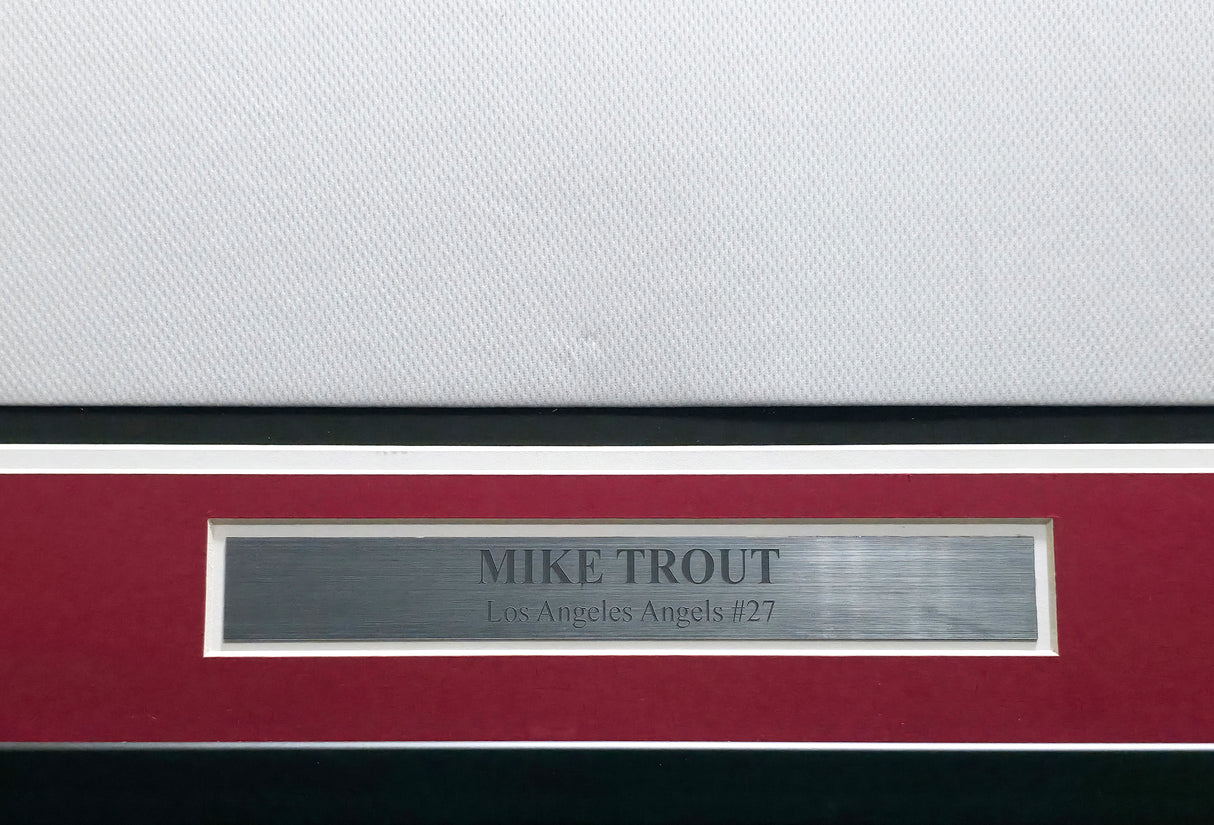 Los Angeles Angels Mike Trout Autographed Framed White Majestic Jersey Beckett BAS #A50328