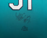 Seattle Mariners Ichiro Suzuki Autographed Framed Teal Majestic 35th Anniversary Game Used Jersey "12 GU & #51" SKU #266240