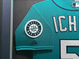 Seattle Mariners Ichiro Suzuki Autographed Framed Teal Majestic 35th Anniversary Game Used Jersey "12 GU & #51" SKU #266240