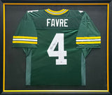 Green Bay Packers Brett Favre Autographed Framed Green Jersey Beckett BAS #AE49192