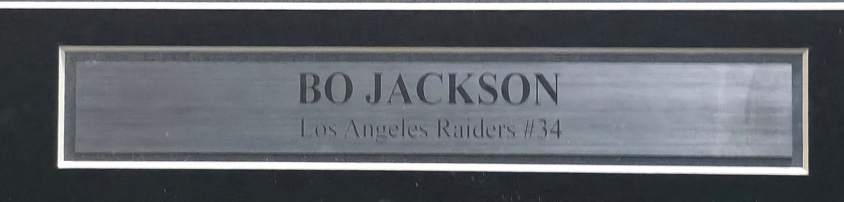Oakland Raiders Bo Jackson Autographed Framed Black Jersey (Dent) Beckett BAS Witness #1W615199