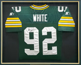Green Bay Packers Reggie White Autographed Framed Green Starter Jersey JSA #ZZ72919