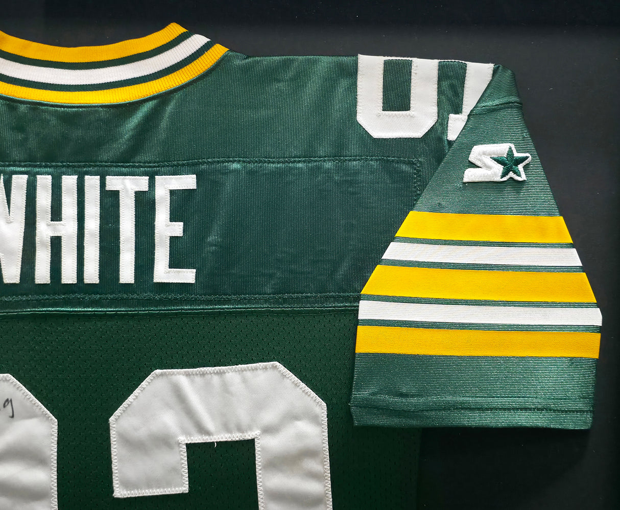 Green Bay Packers Reggie White Autographed Framed Green Starter Jersey JSA #ZZ72919