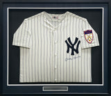 New York Yankees Mickey Mantle Autographed Framed White Pinstripes Mitchell & Ness AL 50th Anniversary Jersey Beckett BAS #AE15125