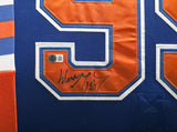 Edmonton Oilers Wayne Gretzky Autographed Framed Orange & Blue Jersey PSA/DNA & Beckett BAS #AE16692