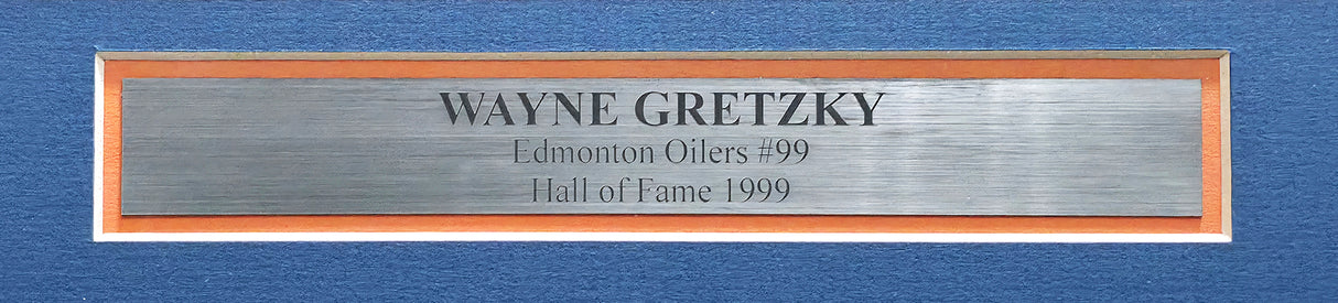 Edmonton Oilers Wayne Gretzky Autographed Framed Orange & Blue Jersey PSA/DNA & Beckett BAS #AE16692