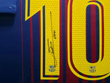 2018-19 FC Barcelona Lionel Messi Autographed Framed Red & Blue Nike Jersey Beckett BAS Witness #2W114075