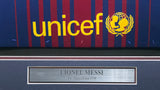 2018-19 FC Barcelona Lionel Messi Autographed Framed Red & Blue Nike Jersey Beckett BAS Witness #2W114075