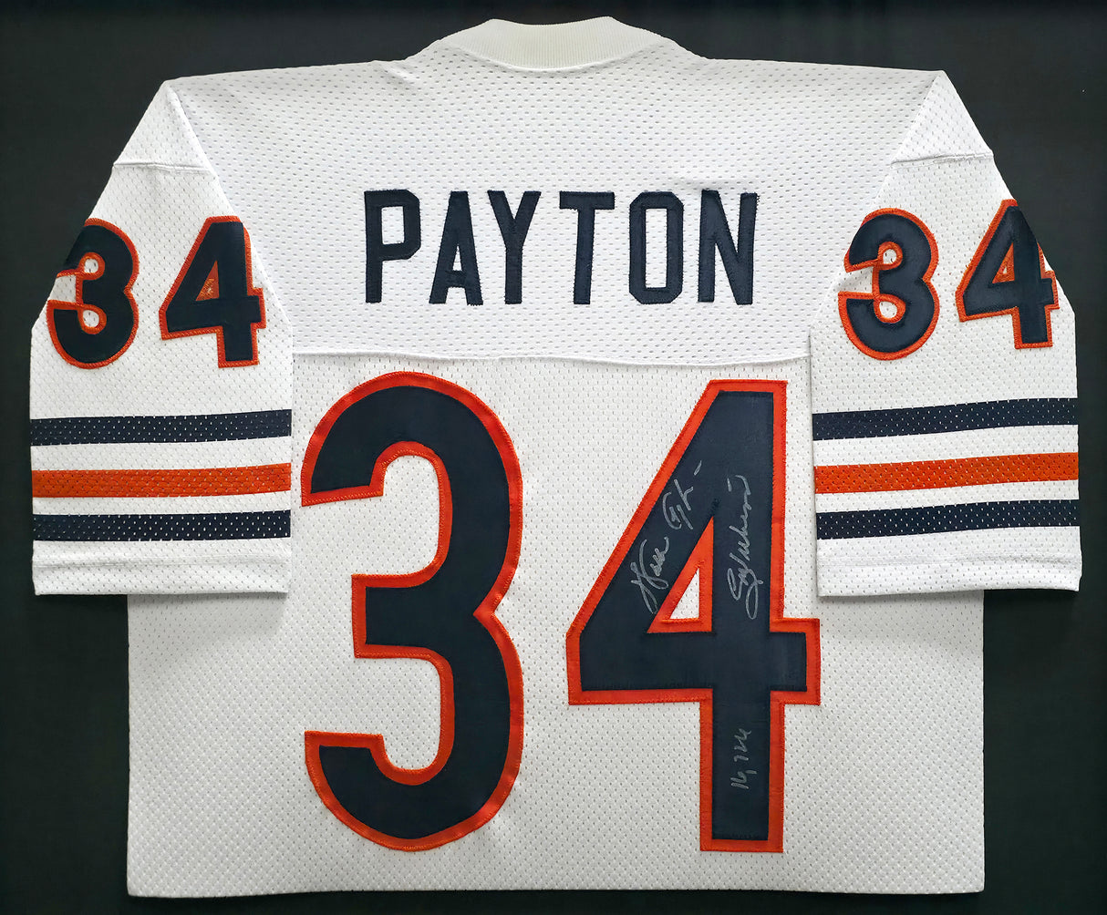 Chicago Bears Walter Payton Autographed Framed White Jersey "Sweetness & 16,726" PSA/DNA #U05882