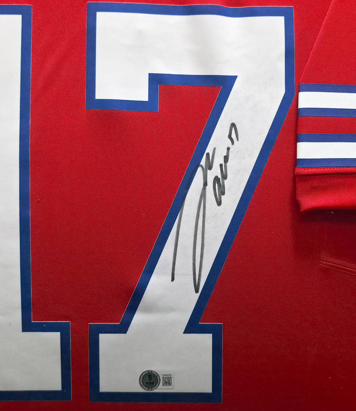 Buffalo Bills Josh Allen Autographed Framed Red Nike Jersey Beckett BAS Witness #1W462235