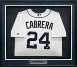Detroit Tigers Miguel Cabrera Autographed Framed White Majestic Jersey Beckett BAS QR #BU86724