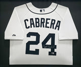 Detroit Tigers Miguel Cabrera Autographed Framed White Majestic Jersey Beckett BAS QR #BU86724