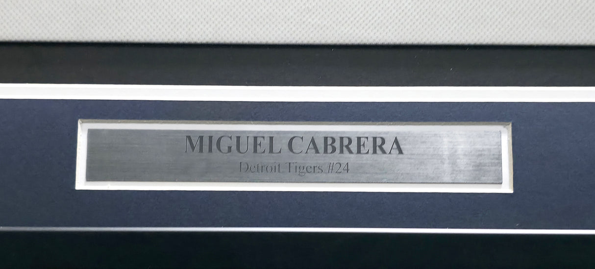 Detroit Tigers Miguel Cabrera Autographed Framed White Majestic Jersey Beckett BAS QR #BU86724