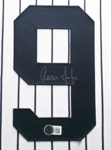 New York Yankees Aaron Judge Autographed Framed White Pinstripes Majestic Jersey Beckett BAS QR #AE31367