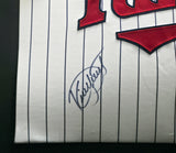 Minnesota Twins Kirby Puckett Autographed Framed White Pinstripes Russell Jersey JSA #ZZ67859