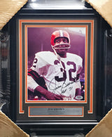 Jim Brown Autographed Framed 8x10 Photo Cleveland Browns "HOF 71" PSA/DNA #AP86795