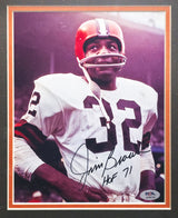 Jim Brown Autographed Framed 8x10 Photo Cleveland Browns "HOF 71" PSA/DNA #AP86795