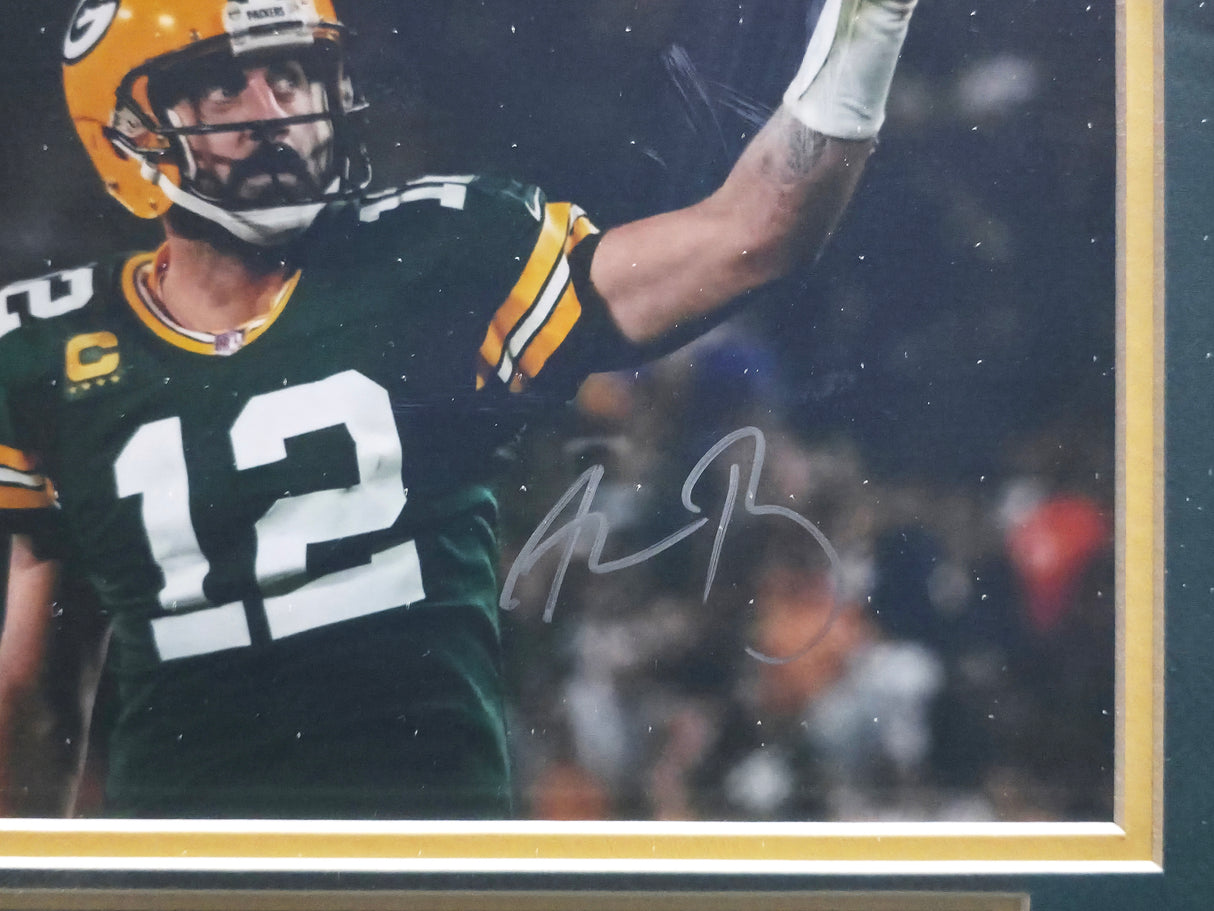 Aaron Rodgers Autographed Framed 8x10 Photo Green Bay Packers Beckett BAS QR #BA80975