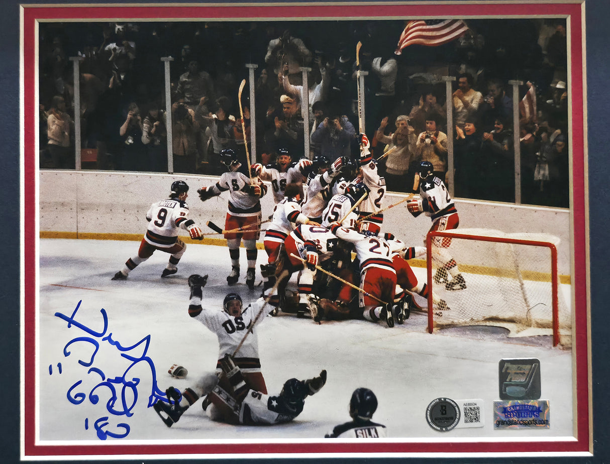 Herb Brooks Autographed Framed 8x10 Photo 1980 Team USA Miracle on Ice "Gold '80" Beckett BAS #AE85534