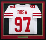 San Francisco 49ers Nick Bosa Autographed Framed White Jersey Beckett BAS Witness Stock #266058