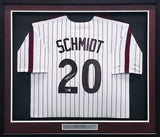 Philadelphia Phillies Mike Schmidt Autographed Framed White & Red Pinstripes Jersey Beckett BAS QR Stock #266061