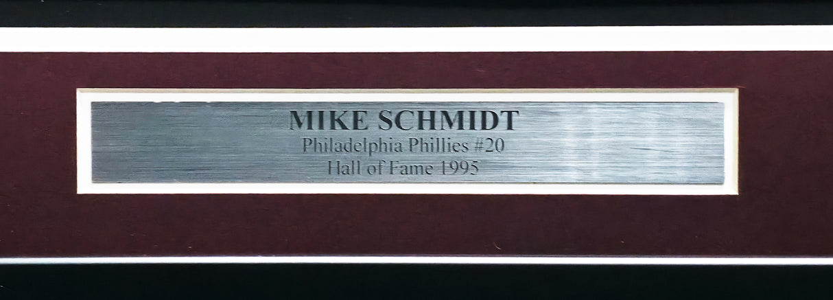Philadelphia Phillies Mike Schmidt Autographed Framed White & Red Pinstripes Jersey Beckett BAS QR Stock #266061