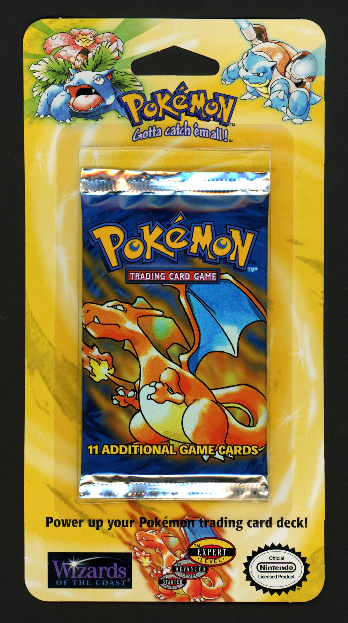 1999 Pokemon Sealed Base Set Unlimited Booster Blister Pack Charizard SKU #266320