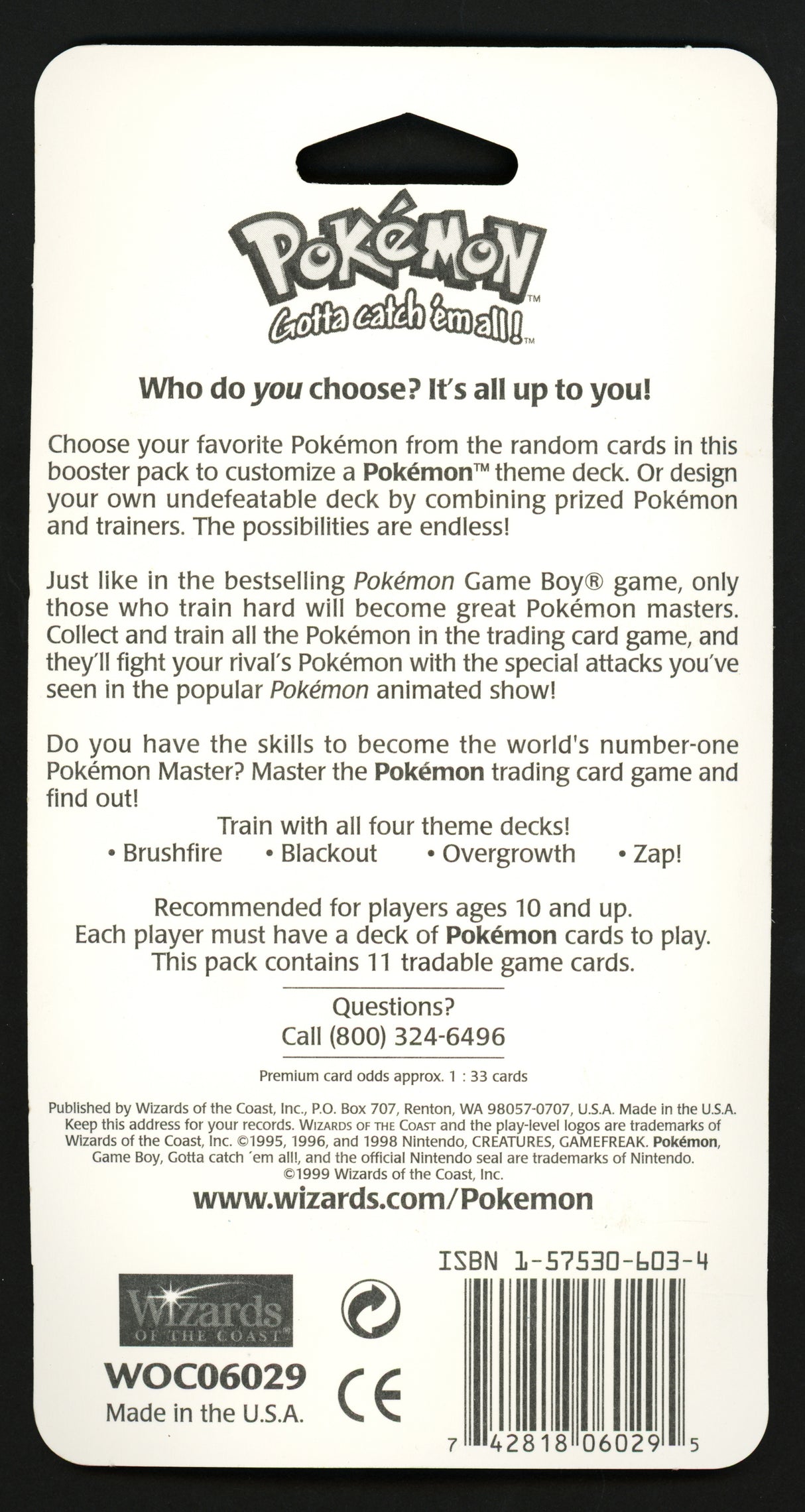 1999 Pokemon Sealed Base Set Unlimited Booster Blister Pack Venusaur SKU #266322