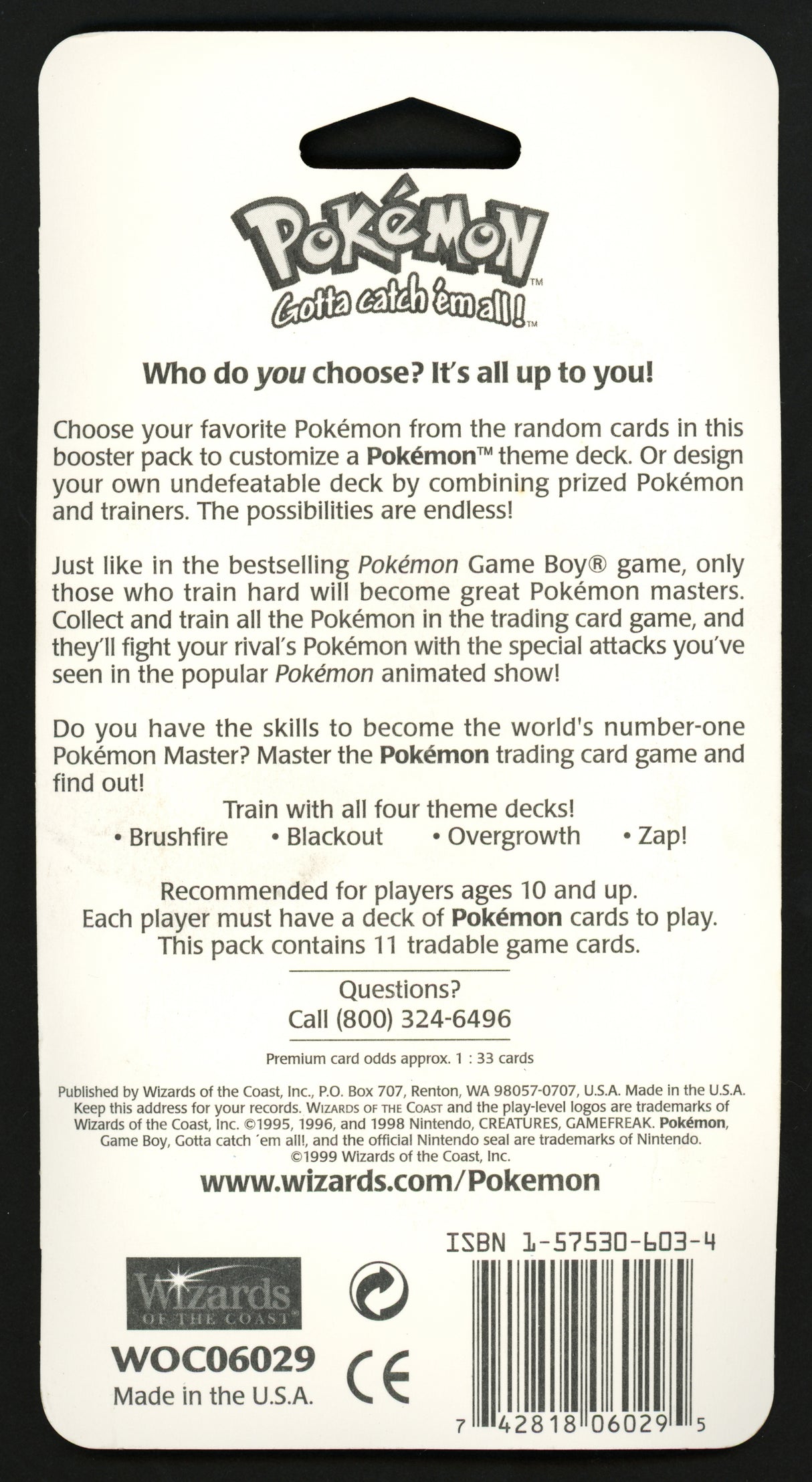 1999 Pokemon Sealed Base Set Unlimited Booster Blister Pack Venusaur SKU #266323