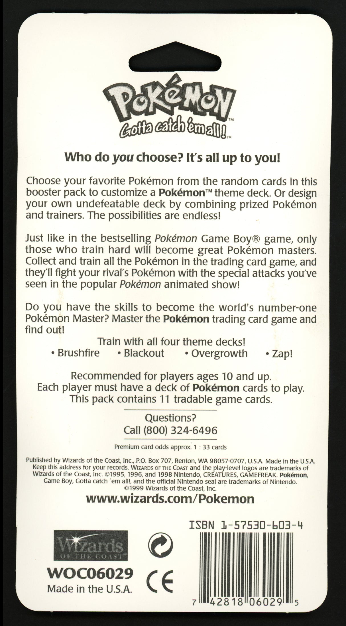 1999 Pokemon Sealed Base Set Unlimited Booster Blister Pack Venusaur SKU #266324
